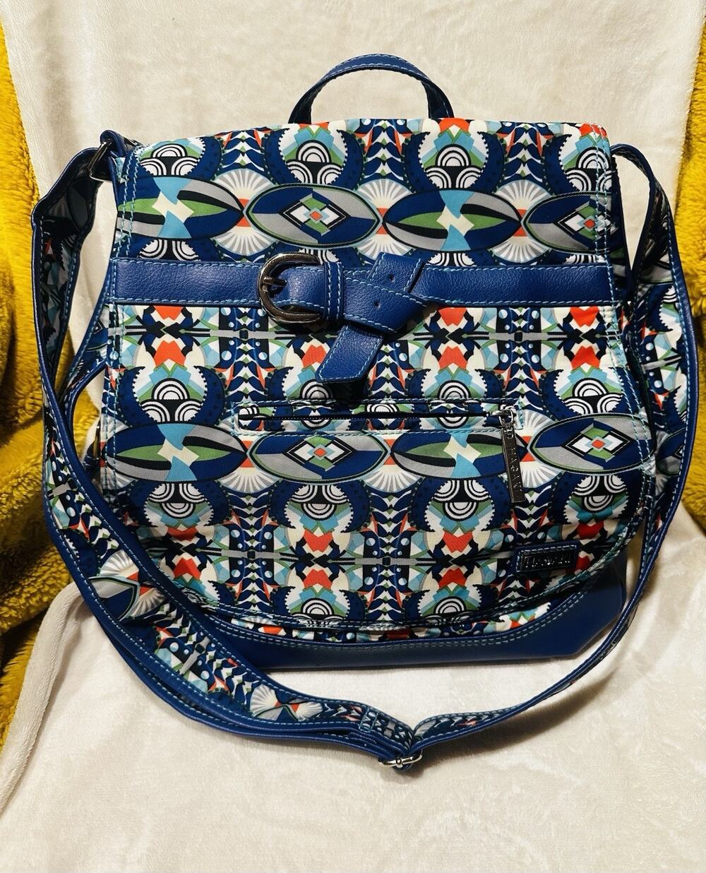 Hadaki Kiko Saddle Bag Over The Shoulder Blue Travel Beach Resort